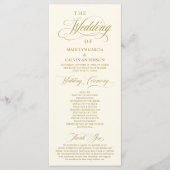 Classic Elegance Black Script, Wedding Ceremony Programma (Voorkant)