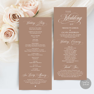Classic Elegance Black Script, Wedding Ceremony Programma