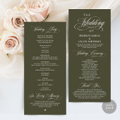 Classic Elegance Black Script, Wedding Ceremony Programma