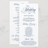 Classic Elegance Black Script, Wedding Ceremony Programma (Voorkant / Achterkant)
