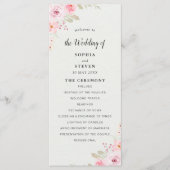 Classic Elegance: Blush Rose Wedding Programma (Voorkant)