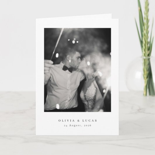 Classic Elegance Folded Wedding Bedankkaart (Voorkant)