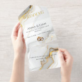 Classic Elegance Gold Wedding Invitation (Détachable)