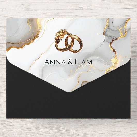 Classic Elegance Gold Wedding Invitation (Verso)