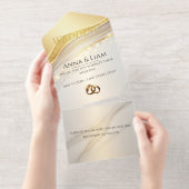 Classic Elegance Gold Wedding Invitation (Détachable)