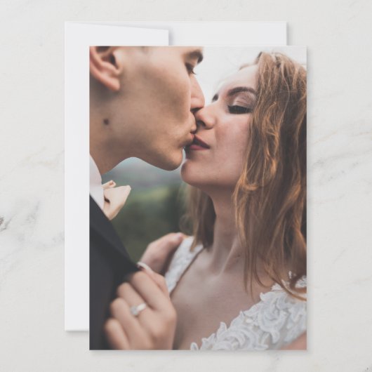 Classic Elegance kalligrafie monogram bruiloft Kaart (Achterkant)