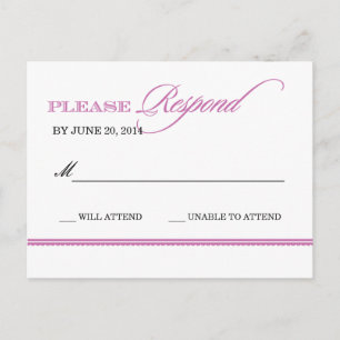Classic Elegance Mariage Répondre Carte postale