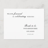 Classic Elegance Mariage Répondre Carte postale (Dos)