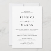 Classic Elegance Modern Minimal Wedding Invitation Kaart (Voorkant)