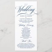 Classic Elegance Navy Blue, Wedding Ceremony Progr Programma (Voorkant)