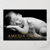 Classic Elegance Photo FOIL Faire-part de naissanc (Recto)