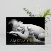 Classic Elegance Photo FOIL Faire-part de naissanc (Debout devant)