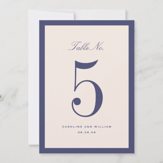 Classic Elegance Purple Mariage Carte Numéro de ta (Devant)