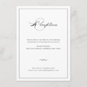 Classic Elegance Script Black Weduwen Reception Informatiekaartje (Voorkant)