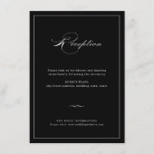 Classic Elegance Script Black Weduwen Reception Informatiekaartje (Voorkant)