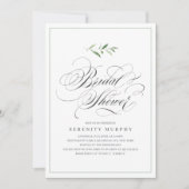 Classic Elegance Script Greenery Vrijgezellenfeest Kaart (Voorkant)