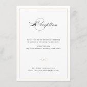 Classic Elegance Script Greenery Wedding Reception Informatiekaartje (Voorkant)
