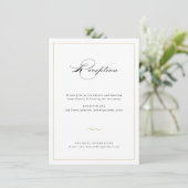 Classic Elegance Script Greenery Wedding Reception Informatiekaartje (Staand voorkant)