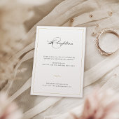 Classic Elegance Script Greenery Wedding Reception Informatiekaartje