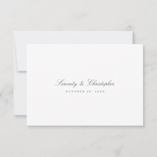 Classic Elegance Script Mariage vert RSVP (Dos)