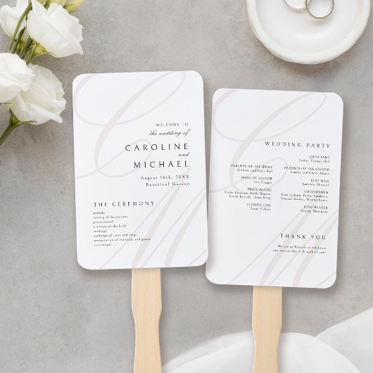 Classic Elegance Script Monogram Weddenschap Progr Handwaaier