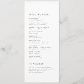 Classic Elegance Script Monogram Weddenschap Progr Menu (Achterkant)