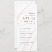Classic Elegance Script Monogram Weddenschap Progr Menu (Voorkant / Achterkant)