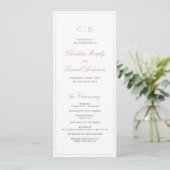 Classic Elegance Script Monogram Weddenschap Progr Menu (Staand voorkant)