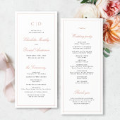 Classic Elegance Script Monogram Weddenschap Progr Menu