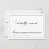 Classic Elegance Script Simple bruiloft RSVP Kaartje (Voorkant)