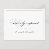 Classic Elegance Script Simple bruiloft RSVP Uitnodiging Briefkaart (Voorkant)