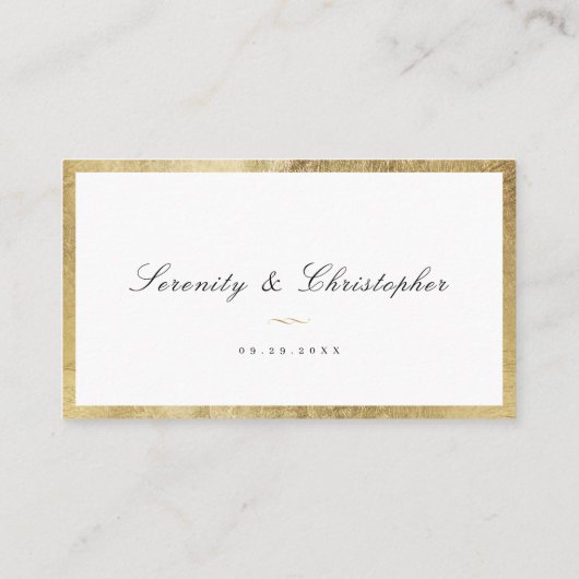 Classic Élégance Script Simple Mariage Carte Place (Dos)
