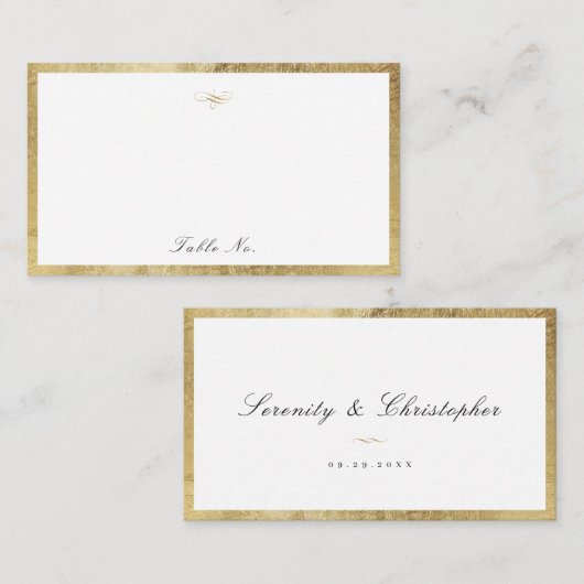 Classic Élégance Script Simple Mariage Carte Place (Devant / Derrière)