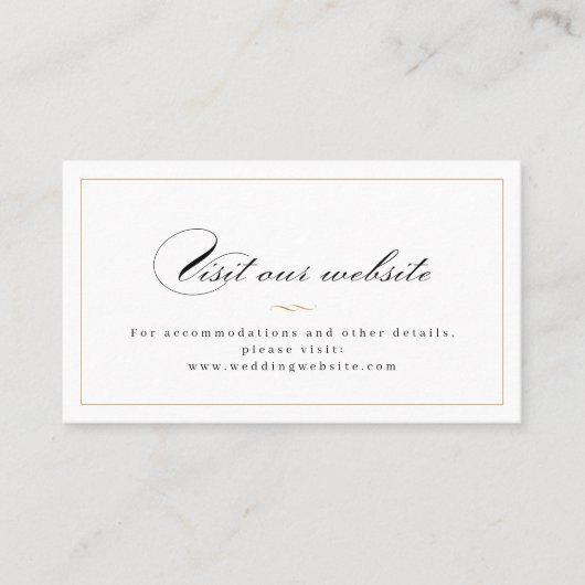 Classic Elegance Script Website Insert Card Plaatskaartje (Voorkant)