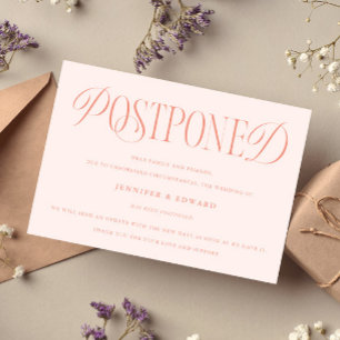 Classic Elegance Uitgestelde Wedding Update Peach Kaart