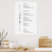 Classic Elegance Wedding Menu Poster (Keuken)