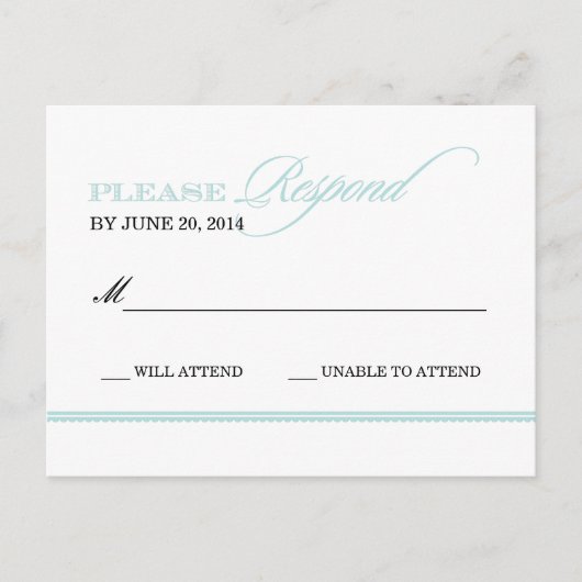 Classic Elegance Wedding Reply Briefkaart (Voorkant)