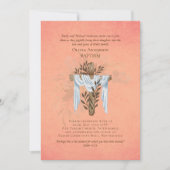 Classic Elegant BAPTISM Invitation Coral (Devant)