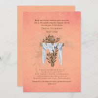 Classic Elegant BAPTISM Invitation Coral