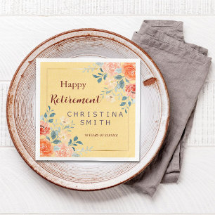 Classic Elegant Bloemen Waterverf Pensioen Partij Servet