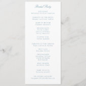Classic Elegant Blue and White Floral Programme (Dos)