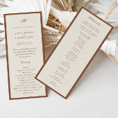 Classic Elegant Brown & Ecru Wedding Programme