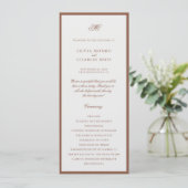 Classic Elegant Brown & Ecru Wedding Programme (Debout devant)