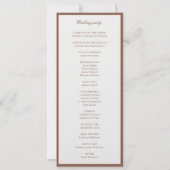 Classic Elegant Brown & Ecru Wedding Programme (Dos)
