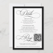 Classic elegant calligraphy QR code wedding Kaart (Achterkant)