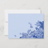 Classic Elegant Dusty Blue Flower Chinoiserie RSVP (Dos)