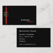 Classic Elegant Floating Monogram Square Visitekaartje (Voorkant / Achterkant)