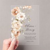 Classic Elegant Floral Acrylic Wedding Invitation (In situ (ordinateur de poche))