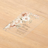 Classic Elegant Floral Acrylic Wedding Invitation (Poser)