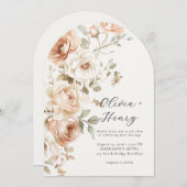 Classic Elegant Floral Arch Wedding Invitation (Devant / Derrière)